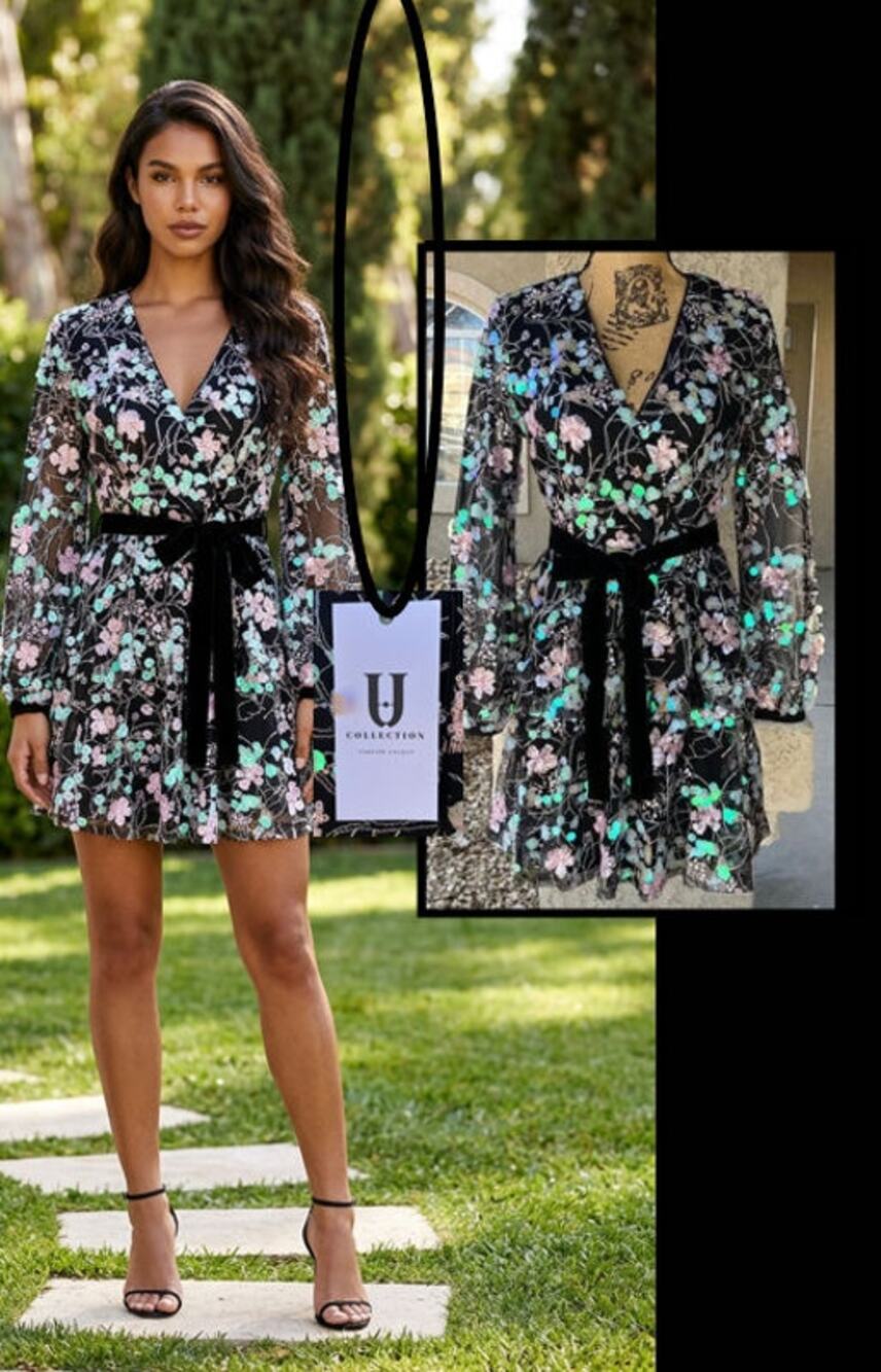 ModCloth U Collection A Mermaid’s Garden Sequin Forever Unique Mini Dress Size 4